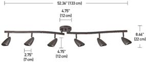 img 1 attached to Глобальный Электро 59376 Грейсон 6-Ламповое Трековое Освещение: Регулируемая Форма "S", Бронзового Цвета, Маслянная Покрышка - Лампочки Включены!