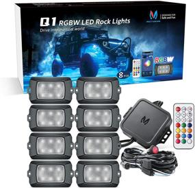 img 4 attached to 🌈 MICTUNING Q1 RGBW светодиодные подсветки "Rock Lights": Непревзойденная полноцветная неоновая освещенность с поддержкой Bluetooth, режимом музыки и 8-ю модулями