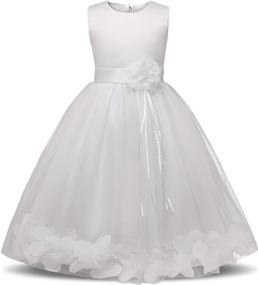 img 4 attached to Stunning NNJXD Flower Petals Bridal Toddler Girls' Clothing - Shop Now!