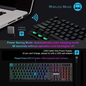 img 3 attached to NPET K11 Wireless Gaming Keyboard: Rechargeable, Backlit and Water-Resistant for PS4, Xbox One, Desktop, PC