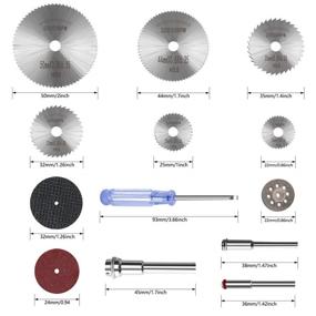 img 3 attached to 🛠️ ZFE 74Pcs Cutting Wheel Set: HSS Circular Saw Blades, Diamond & Resin Cutting Discs, Mandrel & Screwdrivers for Rotary Tools - Wood, Plastic, Metal