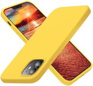 📱 cordking silicone shockproof phone case for iphone 12/12 pro - dark yellow, 6.1 inch - soft anti-scratch microfiber lining logo