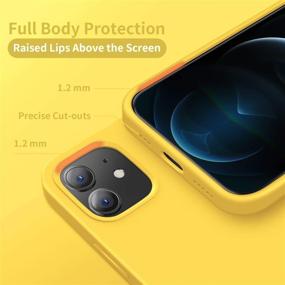 img 2 attached to 📱 Cordking Silicone Shockproof Phone Case for iPhone 12/12 Pro - Dark Yellow, 6.1 inch - Soft Anti-Scratch Microfiber Lining