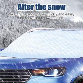 img 3 attached to 🌨️ Ultimate Winter Car Windshield Snow Cover: 4 Layers Protection, Waterproof & UV Ray Reflector - Extra Large Size Fits Most Vehicles (Silver)