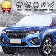 🌨️ ultimate winter car windshield snow cover: 4 layers protection, waterproof & uv ray reflector - extra large size fits most vehicles (silver) logo