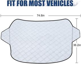 img 1 attached to 🌨️ Ultimate Winter Car Windshield Snow Cover: 4 Layers Protection, Waterproof & UV Ray Reflector - Extra Large Size Fits Most Vehicles (Silver)