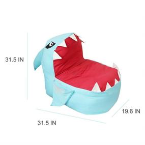 img 3 attached to 🦈 Organize with Fun: Dreamseden Blue Shark Stuffed Animal Storage Bag Chair - Dual-use Toy Organization Seat for Kids