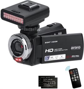 img 4 attached to 📷 ORDRO V12 Night Vision Digital Camcorder - 1080P YouTube Camcorder with 3'' LCD Screen, 16X Digital Zoom, IR Night Vision Light, Remote Control, 2 Batteries