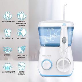 img 3 attached to 💦 TUREWELL Dental Water Flosser, 600ML Oral Irrigator for Teeth Cleaning with 10 Pressure Settings, Electric Dental Pick Flosser for Teeth/Braces, Includes 8 Water Jet Tips for Family Use (White)