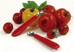 img 1 attached to Easy-to-Use Norpro Stainless Steel Strawberry Huller and Tomato Stem Corer Tool