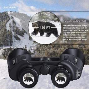 img 3 attached to 🔭 High-Powered Surveillance Binocular HD Binoculars for Adults Bird Watching – E-Shine 10x50 Compact Binoculars Ideal for Travelling, Hunting, Sports, Concert