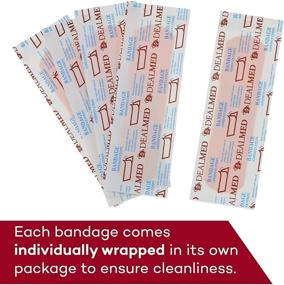 img 2 attached to 🩹 Dealmed Fabric Flexible Adhesive Bandages – 2 Pack of 100 Count Bandages with Non-Stick Pad, Latex Free, First Aid Wound Care for Your Kit, 3" x 3/4