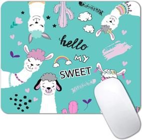 img 3 attached to 🦙 IMAYONDIA Милый сладкий коврик для мыши Альпака: Настольная коврик для мыши для девочек с индивидуальным дизайном, смешной коврик для мыши для детей, портативный антискользящий коврик для беспроводной офисной мыши для ноутбука