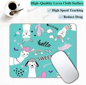 img 2 attached to 🦙 IMAYONDIA Милый сладкий коврик для мыши Альпака: Настольная коврик для мыши для девочек с индивидуальным дизайном, смешной коврик для мыши для детей, портативный антискользящий коврик для беспроводной офисной мыши для ноутбука