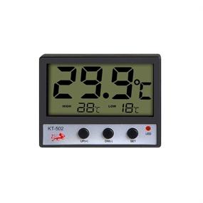 img 4 attached to 🌡️ Digital Aquarium Thermometer - Large LCD Display Fish Tank Monitor, Stick-on Water Terrarium Temperature Gauge with Hi Lo Alarm - No Wires, Suitable for Saltwater, Freshwater, and Reef Aquaria