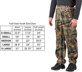 img 1 attached to 👖 TrailCrest Boys Camouflage Hunting Pants - Elastic Waistband with 6 Pocket Cargo Design - Youth Size