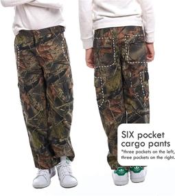 img 3 attached to 👖 TrailCrest Boys Camouflage Hunting Pants - Elastic Waistband with 6 Pocket Cargo Design - Youth Size