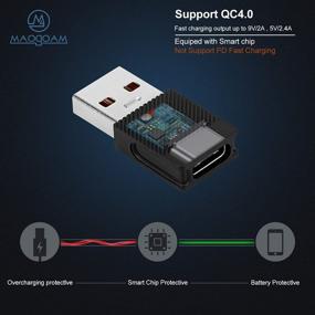 img 1 attached to 🔌 Maogoam USB C Female to USB 3.0 Male Adapter - 2 Pack | Double-Sided 5Gbps GEN 1 | USB C to USB OTG/Charging Adapter | QC2.0/3.0/4.0 Fast Charging | Compatible with iPhone, iPad | Black & Orange Suit