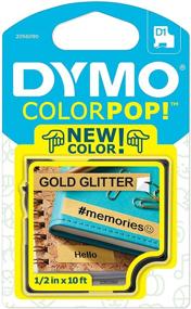 img 4 attached to 🏷️ DYMO COLORPOP Authentic Label Maker Tape: 1/2" W x 10' L, Black Print on Gold Glitter, D1 Standard - Premium Quality Label Maker Tape for Organizing with Style