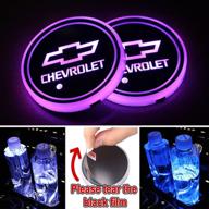🚗 enhance your driving experience with heart horse led cup holder lights - 7 color changing usb charging mat, waterproof design, interior atmosphere lamp decoration light (2 pcs) logo