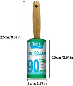 img 2 attached to 🐾 STIROLL Extra Sticky Value Pack: Lint Rollers for Pet Hair with 2 High Quality Bamboo Handle Rollers and 6 Refills (90 Sheets per Refill, Total 540 Sheets)