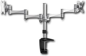 img 4 attached to 💻 Enhance Workspace Efficiency with QualGear Qg-Dm-02-016 3 Way Articulating Dual Desk Mount for 13-27 Inches Flatpanel Monitors in Silver