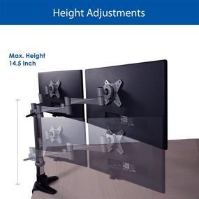 img 1 attached to 💻 Enhance Workspace Efficiency with QualGear Qg-Dm-02-016 3 Way Articulating Dual Desk Mount for 13-27 Inches Flatpanel Monitors in Silver