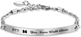 img 4 attached to Bangtan Bracelet Never Alone Jewelry
