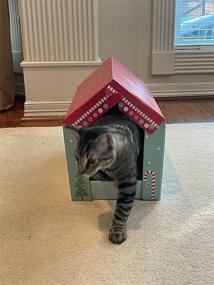 img 3 attached to 🐈 PAWNIE Eco-friendly Cardboard House Cat Scratcher and Resting Lounge Pad with Beautiful Cover