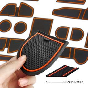 img 1 attached to 🚪 auovo Anti-dust Door Mats for Subaru Crosstrek and Impreza Accessories - Interior Gate Door Liners Inserts Cup Console Mats (Pack of 14) - Orange - Fits 2018-2022 Models