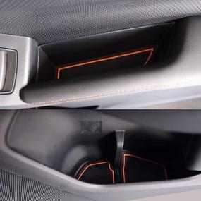 img 3 attached to 🚪 auovo Антипыль Маты на двери для Subaru Crosstrek и Impreza Аксессуары - Вставки для внутренних дверей - Коврики для чашек консоли (14 штук) - Оранжевые - Подходят для моделей 2018-2022