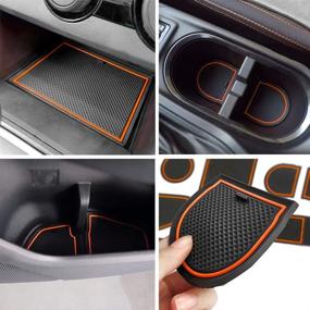 img 4 attached to 🚪 auovo Антипыль Маты на двери для Subaru Crosstrek и Impreza Аксессуары - Вставки для внутренних дверей - Коврики для чашек консоли (14 штук) - Оранжевые - Подходят для моделей 2018-2022