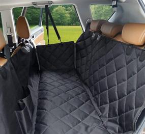 img 1 attached to 🐶 Waterproof Dog Car Seat Cover Back Seat Protector by SCOPOW - Scratch Proof Puppy Seat Extender, Non-slip Dog Hammock for Cars, SUVs, and Trucks