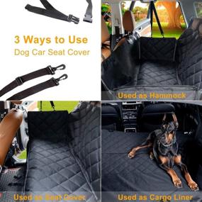 img 2 attached to 🐶 Waterproof Dog Car Seat Cover Back Seat Protector by SCOPOW - Scratch Proof Puppy Seat Extender, Non-slip Dog Hammock for Cars, SUVs, and Trucks