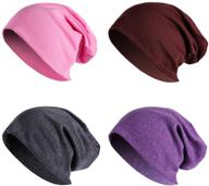 🎩 joyebuy 4 pack of stylish and soft stretch knit slouchy beanie hats – for women and men, perfect hip-hop skull caps logo