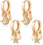 sparkling crystal zirconia plating huggies earrings: glamorous girls' jewelry for earrings lovers logo
