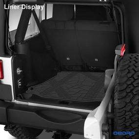 img 1 attached to 🚗 OEDRO Cargo Liner Rear Trunk Floor Mat: Compatible for 2011-2018 Jeep Wrangler JKU 4 Door (No Subwoofer) - All Weather Black Cargo Tray