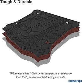 img 2 attached to 🚗 Багажник OEDRO Cargo Liner Rear Trunk Накладка на пол: Совместима с Jeep Wrangler JKU 4 двери 2011-2018 года (без сабвуфера) - Черный багажный лоток для всех погод