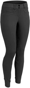 img 3 attached to Optimized Equistar Kids' Pull-On Cotton Knee Patch Riding Breeche