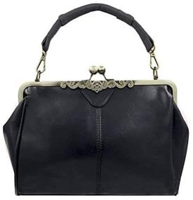 img 1 attached to Donalworld Hollow Leather Handbag Lblack Women's Handbags & Wallets