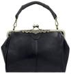 donalworld hollow leather handbag lblack women's handbags & wallets logo