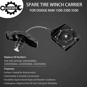 img 2 attached to 🚗 Spare Tire Hoist Spare Tire Winch Carrier for Dodge Ram 1500 (2002-2005) & Ram 2500/3500 (2003-2012) - Replaces OEM# 924-538 & 52020568AD