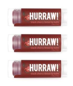 img 4 attached to Hurraw! Black Cherry Tinted Lip Balm, 3 Pack: (Sheer Red Tint) + Organic, Certified Vegan & Cruelty-Free. Gluten-Free, Non-GMO, All Natural Lip Balm. Bee, Shea, Soy & Palm Free. Made in USA