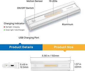 img 3 attached to 💡 LED Under Cabinet Lights, Linkind Closet Lights, Soft White, Wireless USB Rechargeable, Magnetic Stick-on Lighting for Kitchen Wardrobe Counter Hallway Stairs - 1 Pack