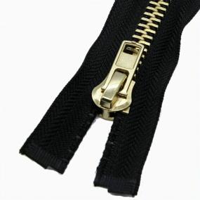 img 4 attached to 🔗 36 Inch Brass Metal Zipper - Heavy Duty Jacket Zipper for Sewing Coats Crafts