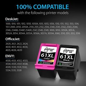 img 2 attached to 🖨️ Smart Ink Remanufactured HP 61 XL 61XL Combo Pack Ink Cartridge Replacement - Black & Tri-Color - Compatible with HP Envy 4500 4502 5530, OfficeJet 4630, DeskJet 3510 3050 2548 2540 1510 1010 1000