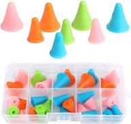 🧶 premium 30 pcs multi-colored knitting needle point protectors/stoppers with plastic box - 2 sizes for ultimate knitting craft convenience logo