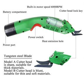 img 1 attached to 🔌 MXBAOHENG WBT-2 Cordless Electric Scissors: Rechargeable Cutter for Fabric, Carpet, Sponge, Paperboard - Includes 2 Blades