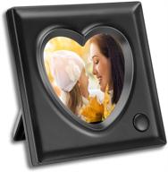 🎙️ kwanwa voice recordable picture frame: capture special moments in a heart-shaped desk photo frame with 20-second recording! (black, 3.9 x 3.9 inch) логотип