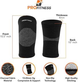 img 3 attached to 🎽 ProFitness Bamboo Knee Sleeves (One Pair) - Joint Pain & Arthritis Pain Relief, Effective Support for Running, Pain Management, Arthritis Pain, Post-Surgery Recovery